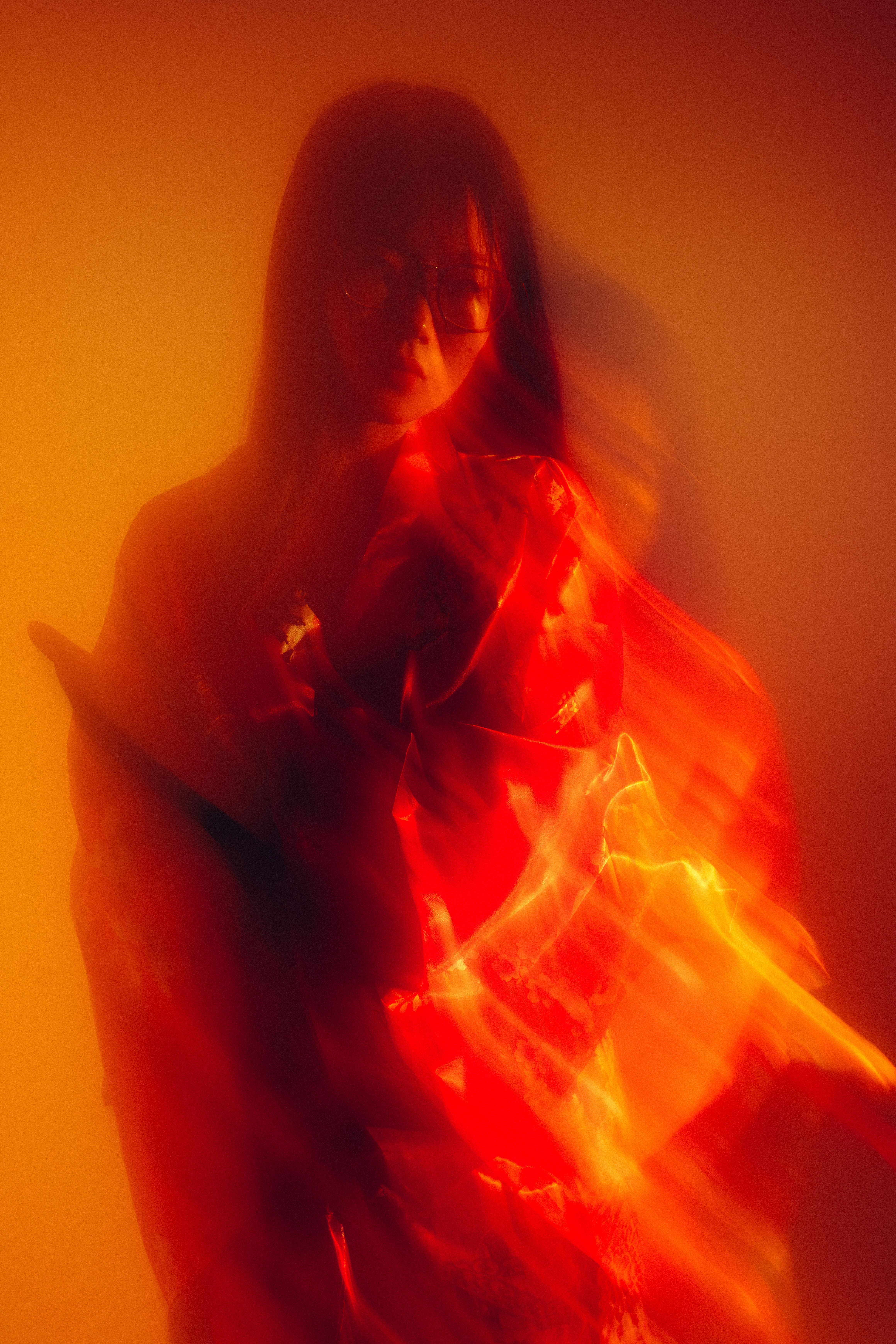 4640x6960 Portrait of Woman Wearing Kimono in Blur · Free