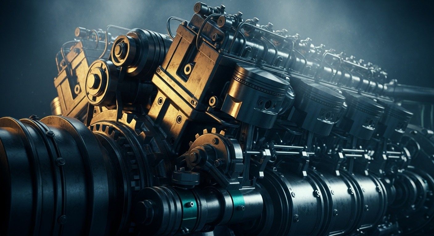 1408x768 Free Complex Engine Design Image, Mechanical, Technology