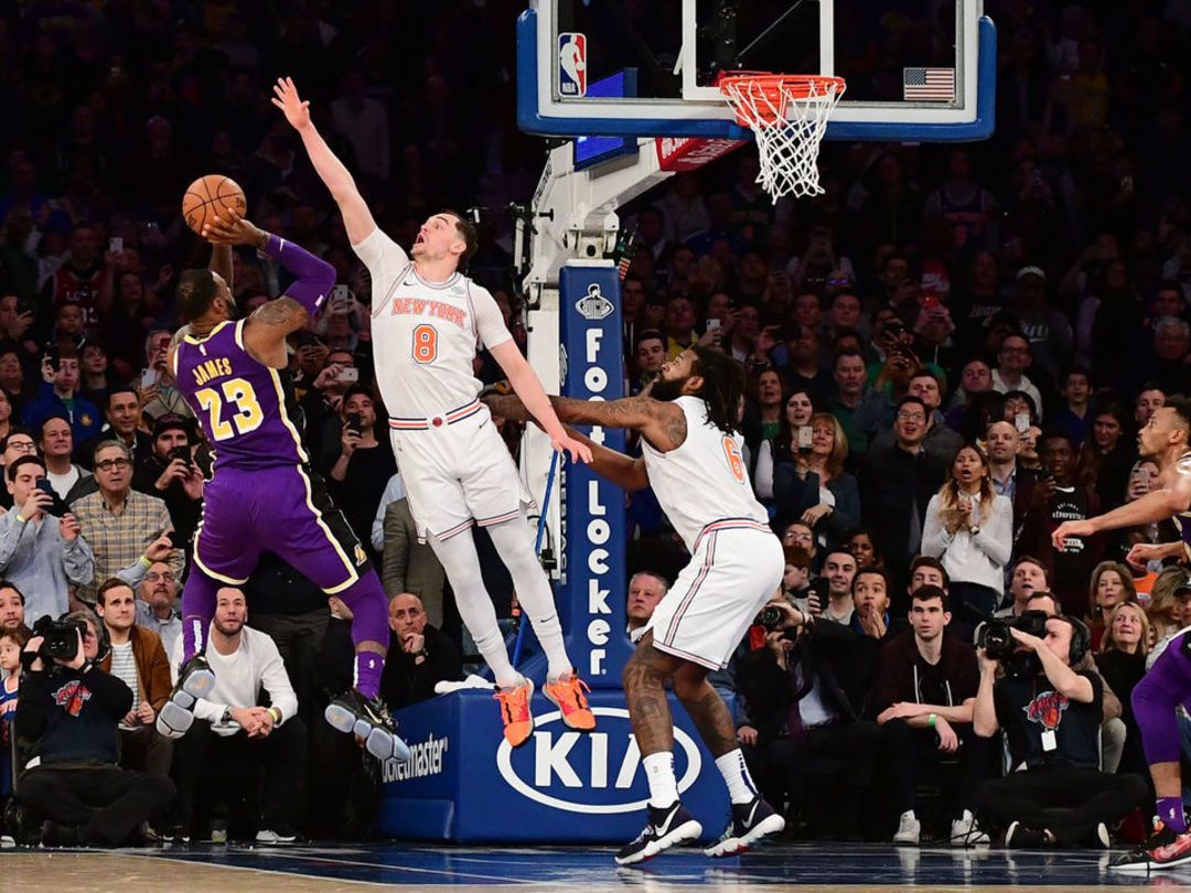 1080x810 Highlight Mario Hezonja Stares Down Lebron After The Gamewinning Block As The 14 56 Knicks Defeat The Lakers!