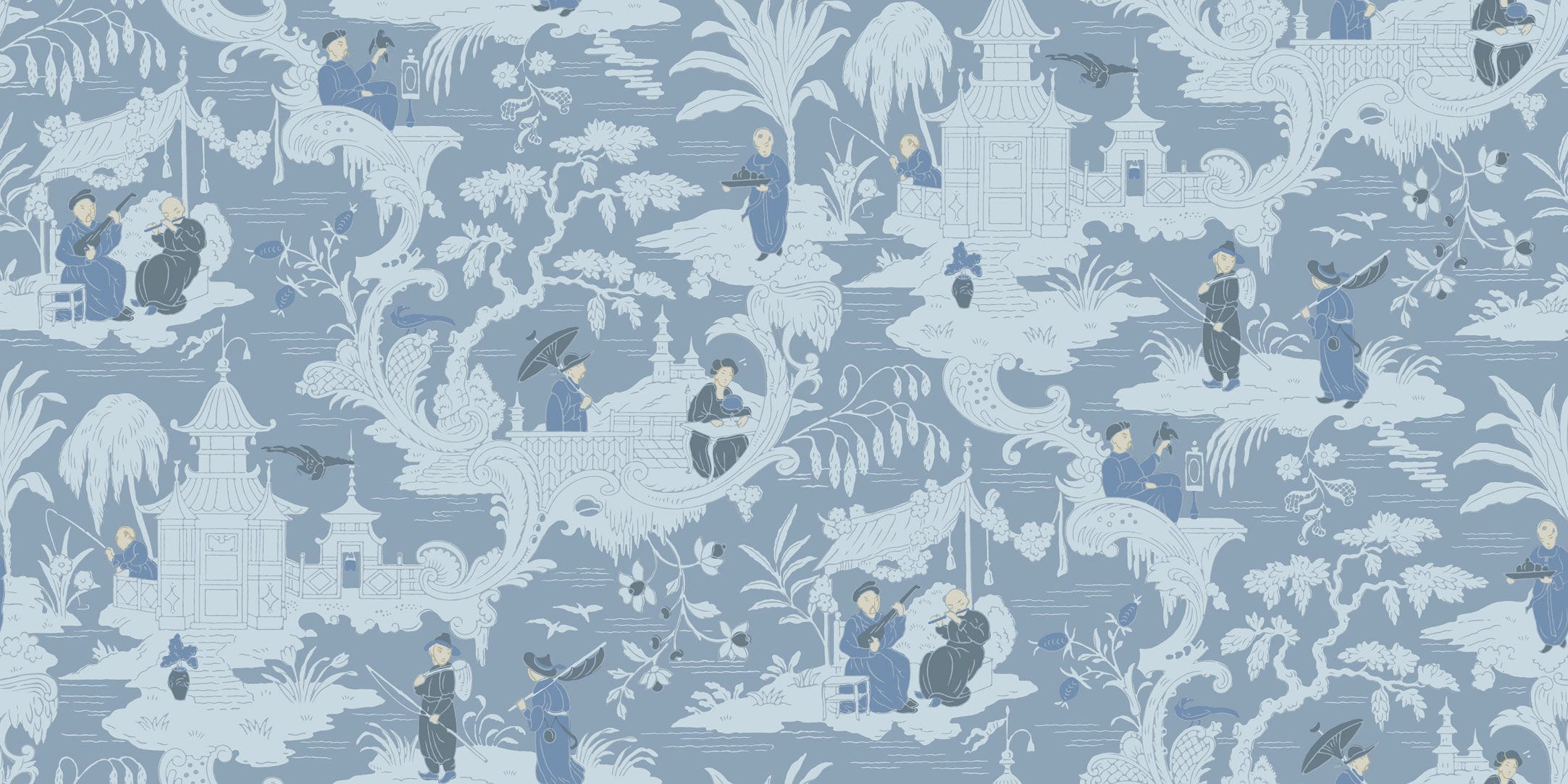 2165x1083 Traditional Wallpaper Chinoiserie 8038 CHINESE TOILE