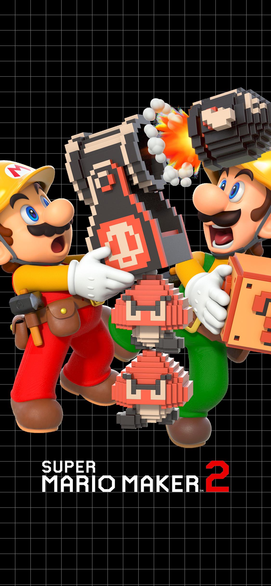 1125x2436 Super Mario Maker 2 Super Mario Bros Version 2 Wallpaper. Cat with Monocle