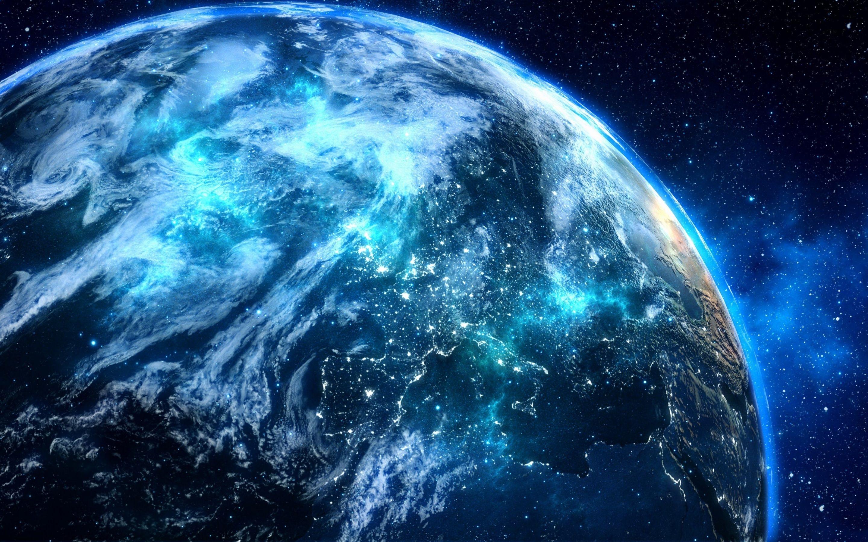 2880x1800 Download Wallpaper Earth From Space, Digital Art, Galaxy, Blue Planet, Sci Fi, Universe, NASA, Planets For Desktop With Resolution 2880x1800. High Quality HD Picture Wallpaper