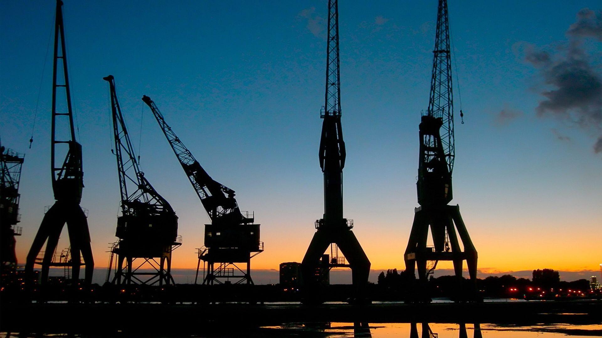 1920x1080 Download Wallpaper antwerp antwerpen harbour belgium port, 1920x Harbour cranes in port of Antwerp