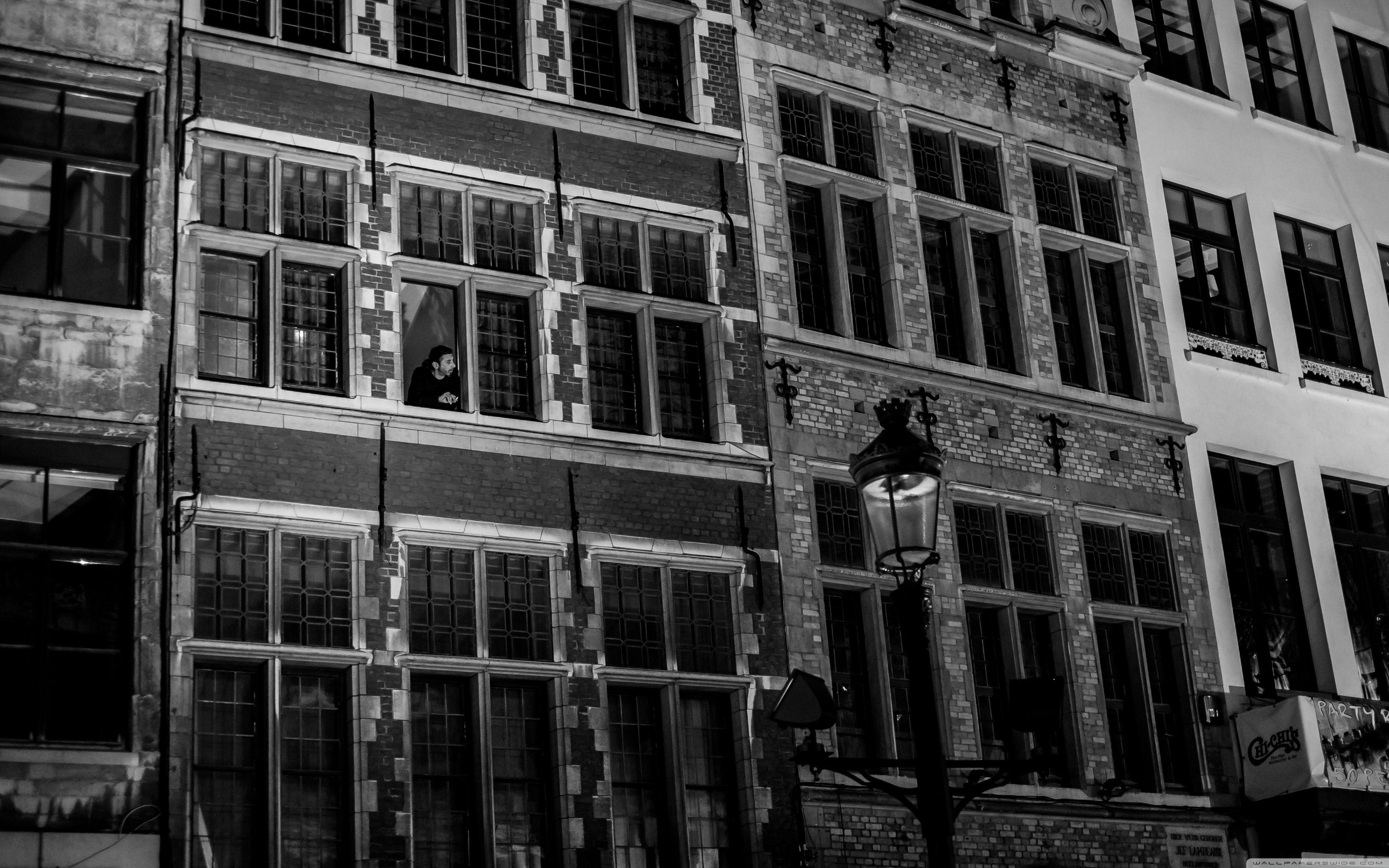 3840x2400 Antwerp City Buildings Black And White Ultra HD Desktop Background Wallpaper for 4K UHD TV : Widescreen & UltraWide Desktop & Laptop : Multi Display, Dual Monitor : Tablet