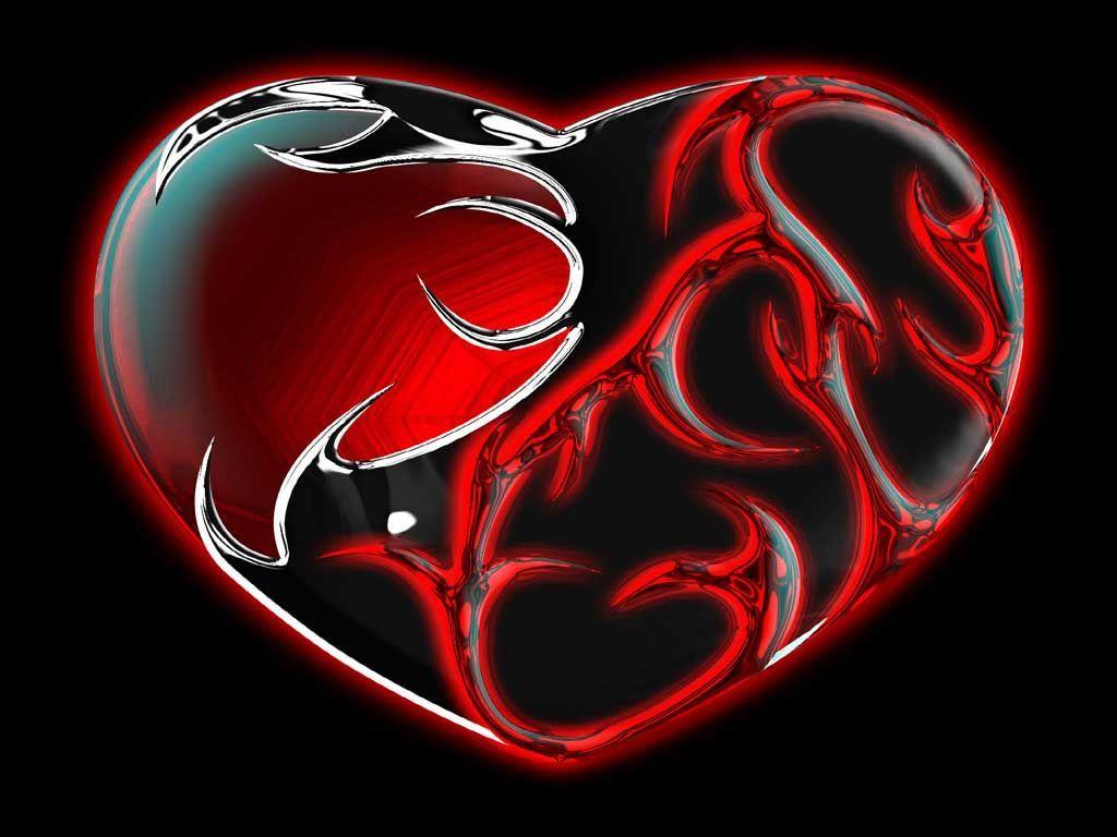 1024x768 3D heart love valentine day wallpaper Wallpaper
