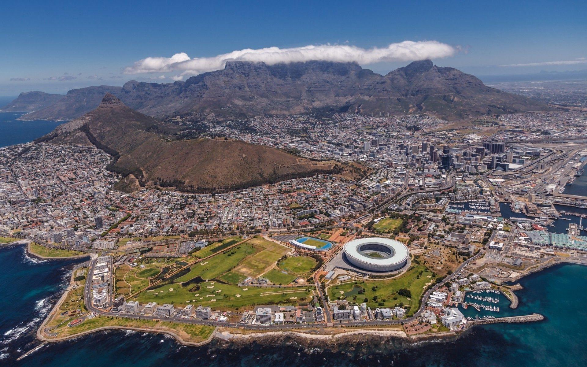 1920x1200 cityscape, Landscape, Stadium, Cape Town, Table Mountain Wallpaper HD / Desktop and Mobile Background