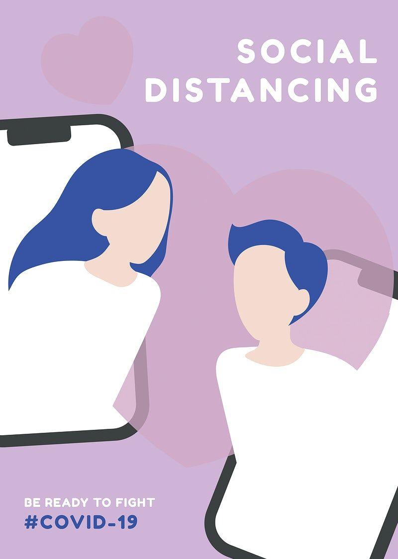 800x1125 Social Distancing In The Time Of Covid 19. Free Awareness Image