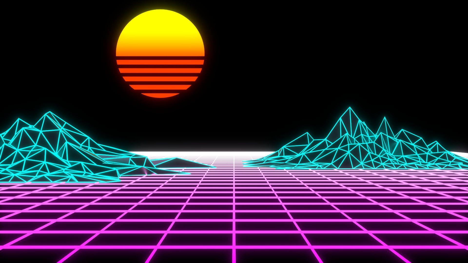 1920x1080 Aesthetic Design: 80's and 90's Retro Art Style