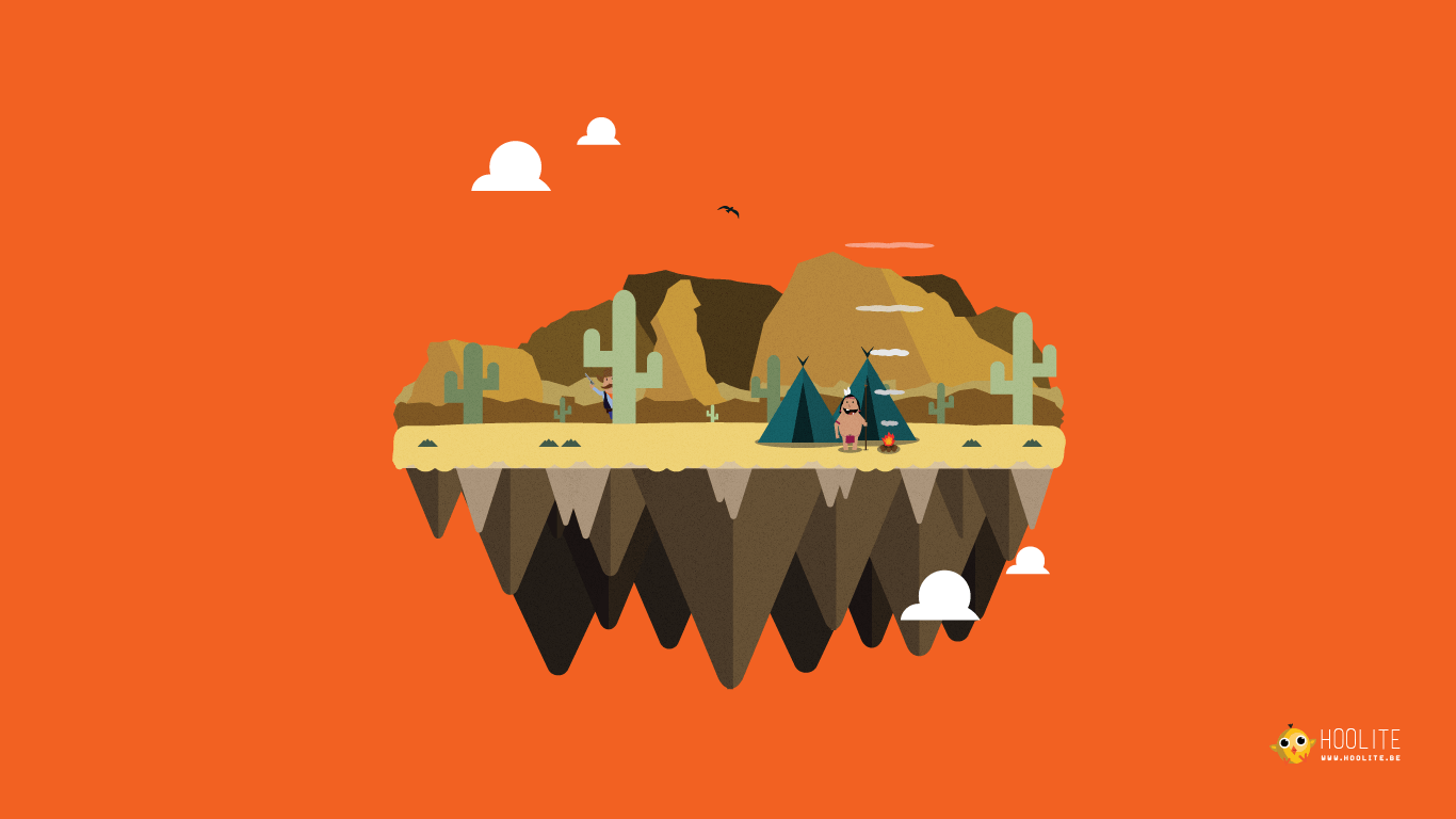 1366x768 Free wallpaper Vector island: Native American