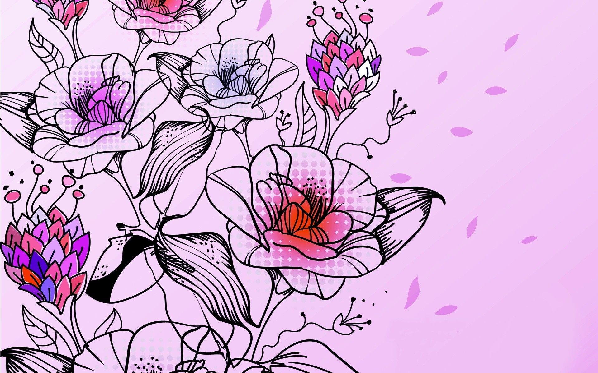 1920x1200 Print, High Resolution, Nature, Vector, Petals, abstract, Cartoon Wallpaper, Artistic, Wallpaper, Art, Flowers, Bright, Contrast Color, colou