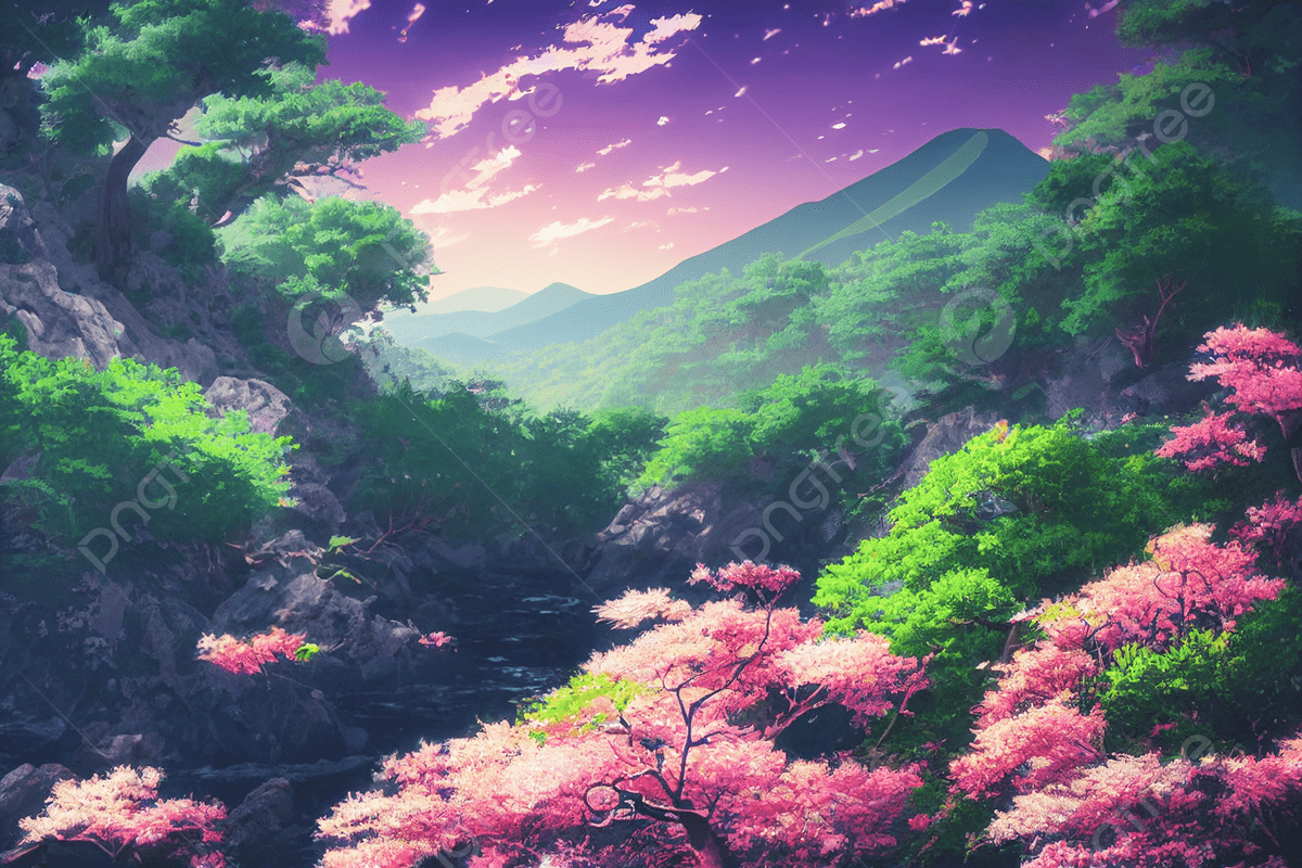 1200x800 A Scenic Japan Anime Wallpaper With Gorgeous Pink Cherry Blossoms And Mount Fuji As The Breathtaking Backdrop Photo, Lake, Cherry, Digital Drawing Background Image And Wallpaper for Free Download