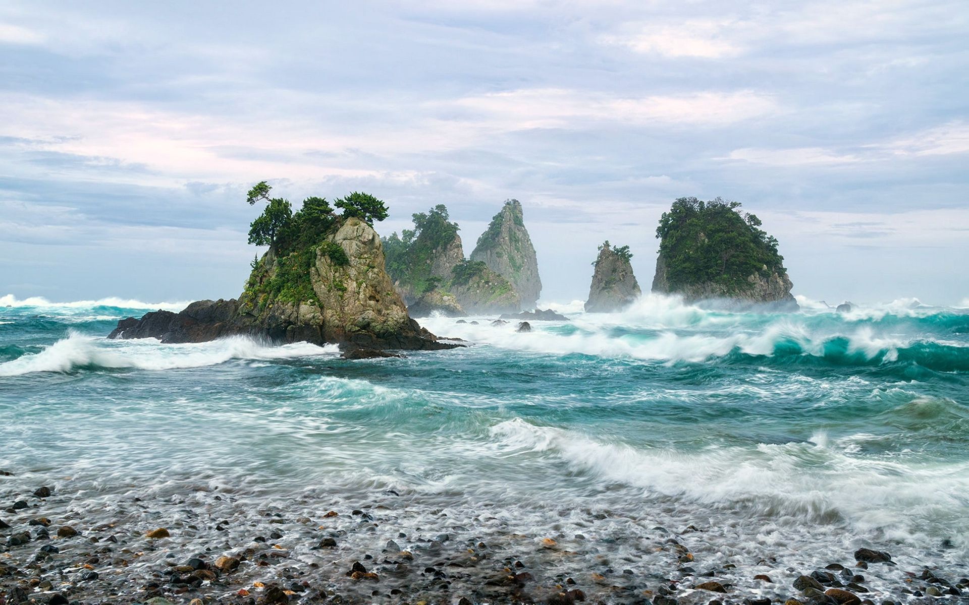 1920x1200 Serene Japanese Ocean Waves Wallpaperx1200