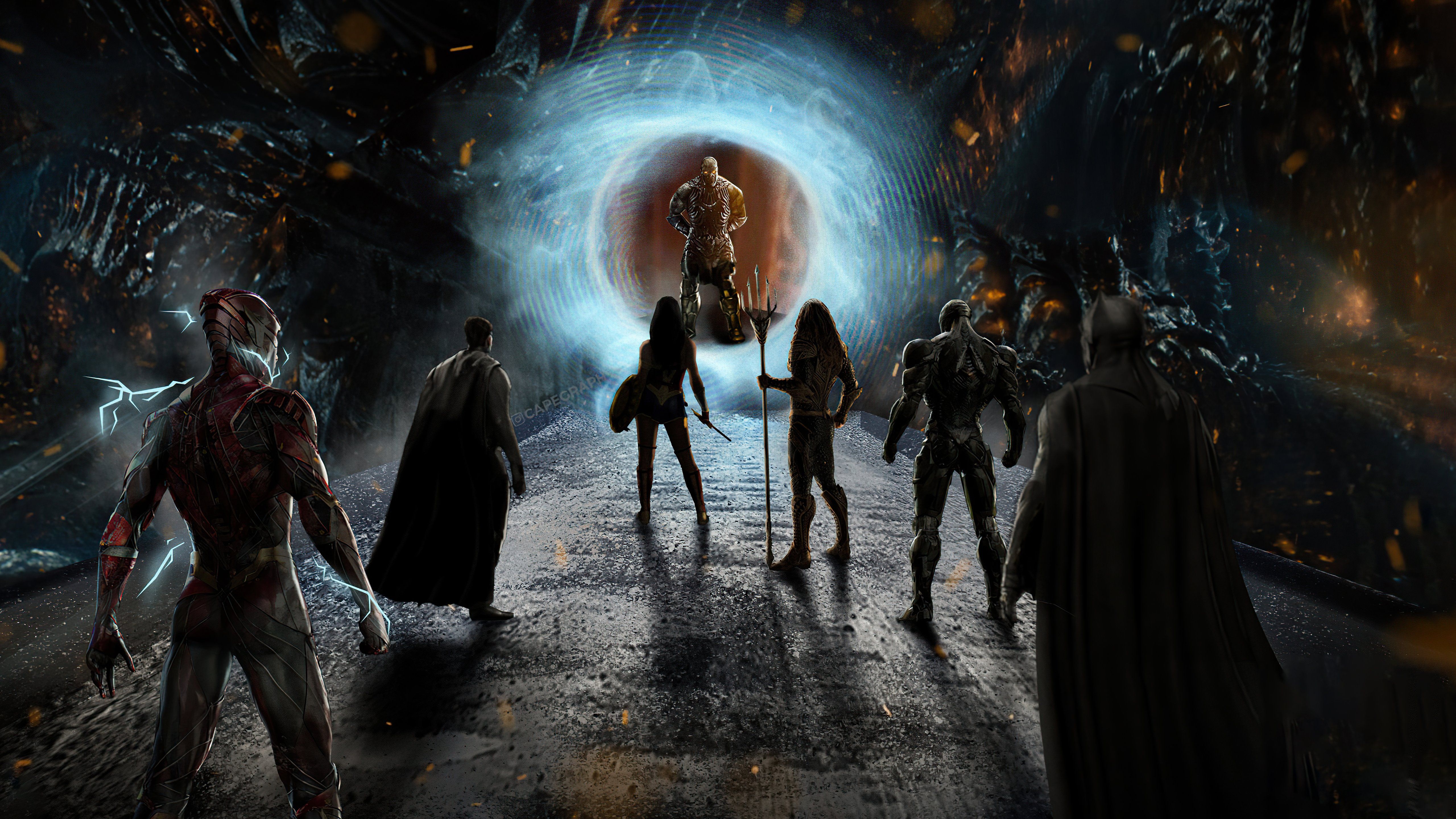 5120x2880 Justice League Heroes vs Darkseid Wallpaper 4K for Desktop