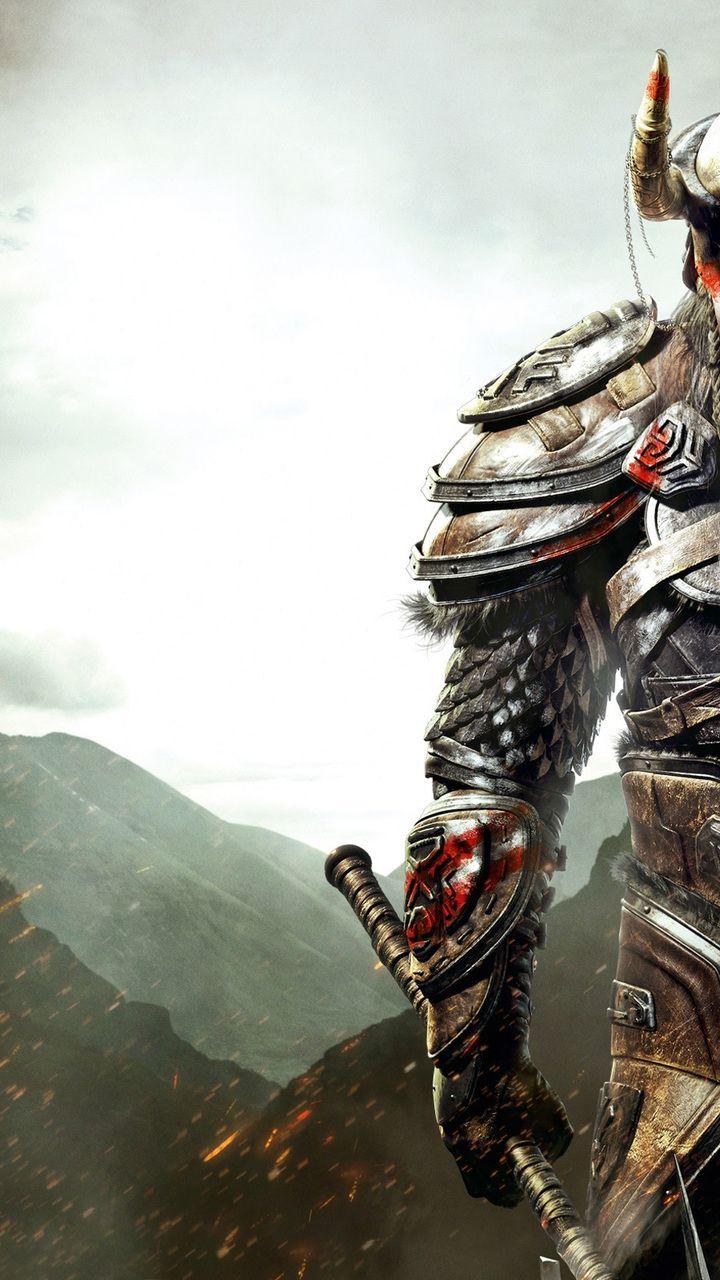 720x1280 beard, viking, axe, the elder scrolls online, armor, sword, viking desktop wallpaper 82790