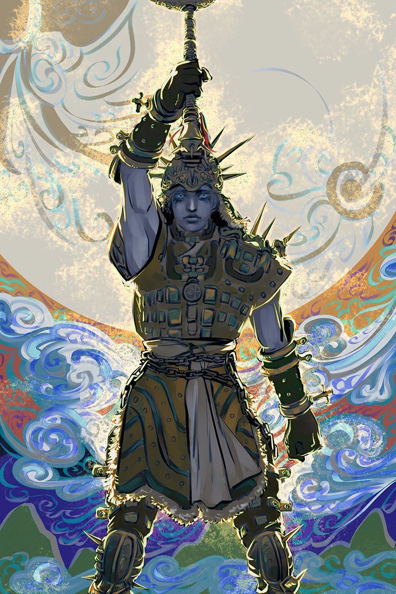 800x1200 Laxasia wearing armor from the Country of the Morning. Drawn for the anniversary of Lies of P, which, this year, happens the day after Korean Thanksgiving! #LiesofP #liesofPfanart