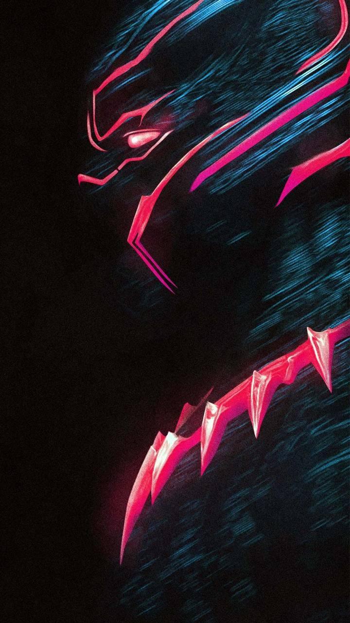 720x1280 Neon Black Panther Wallpaper