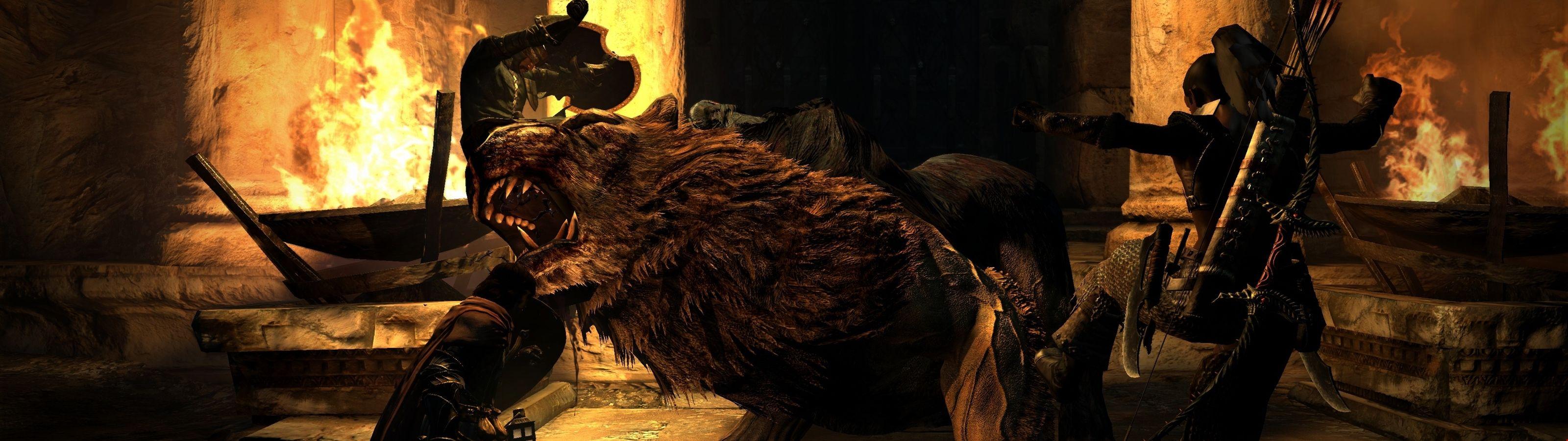 3200x900 3k Dragon&;s Dogma: Dark Arisen, lion, Best Games, PC