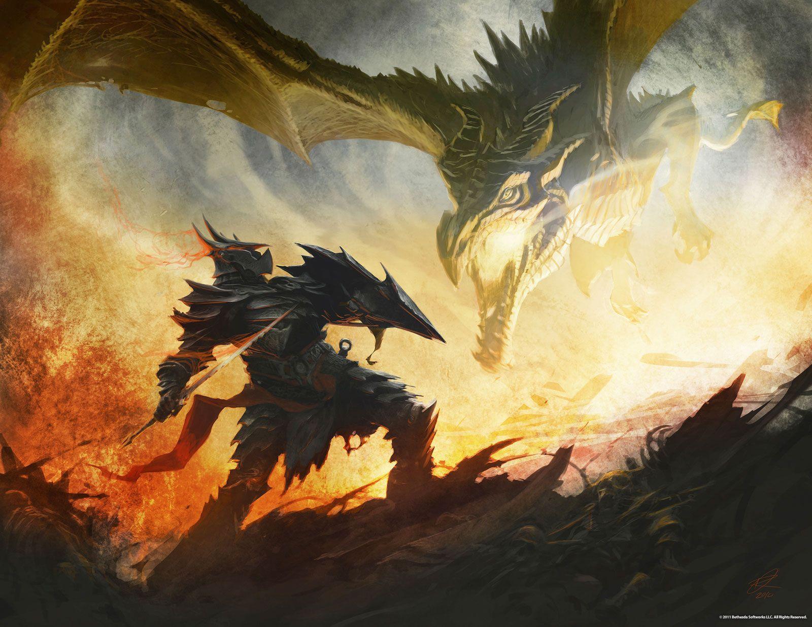 dragon and knight vs giant