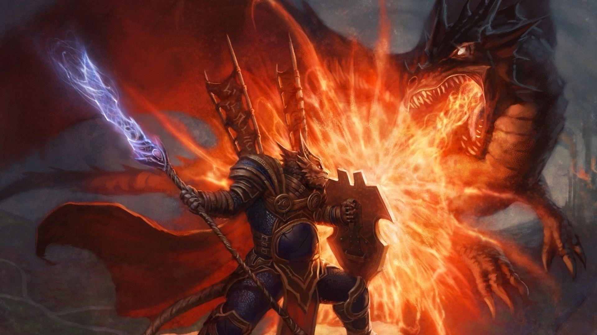 1920x1080 Full HD Wallpaper dragon fire battle knight, Desktop Background HD 1080p