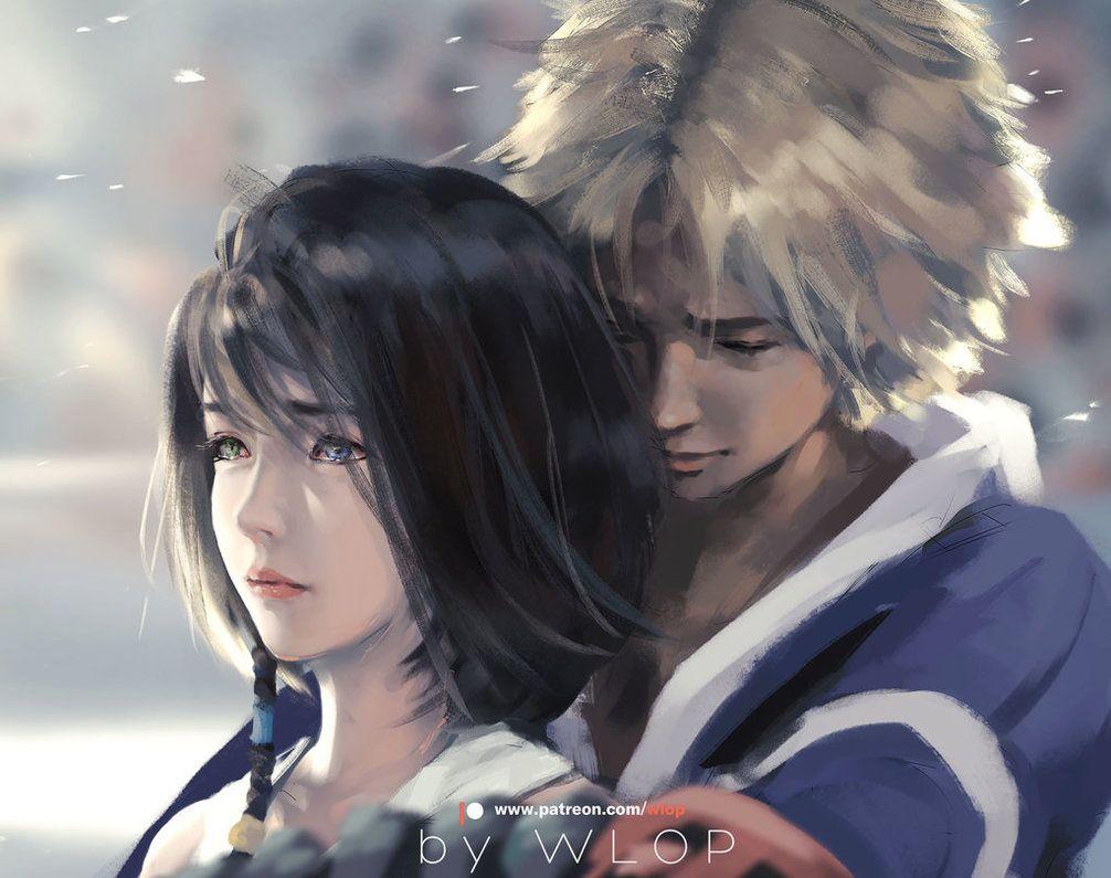 1006x795 Yuna & Tidus 4k wallpaper, original file, brush set and painting process video will be provided to support. Yuna final fantasy, Final fantasy art, Final fantasy x