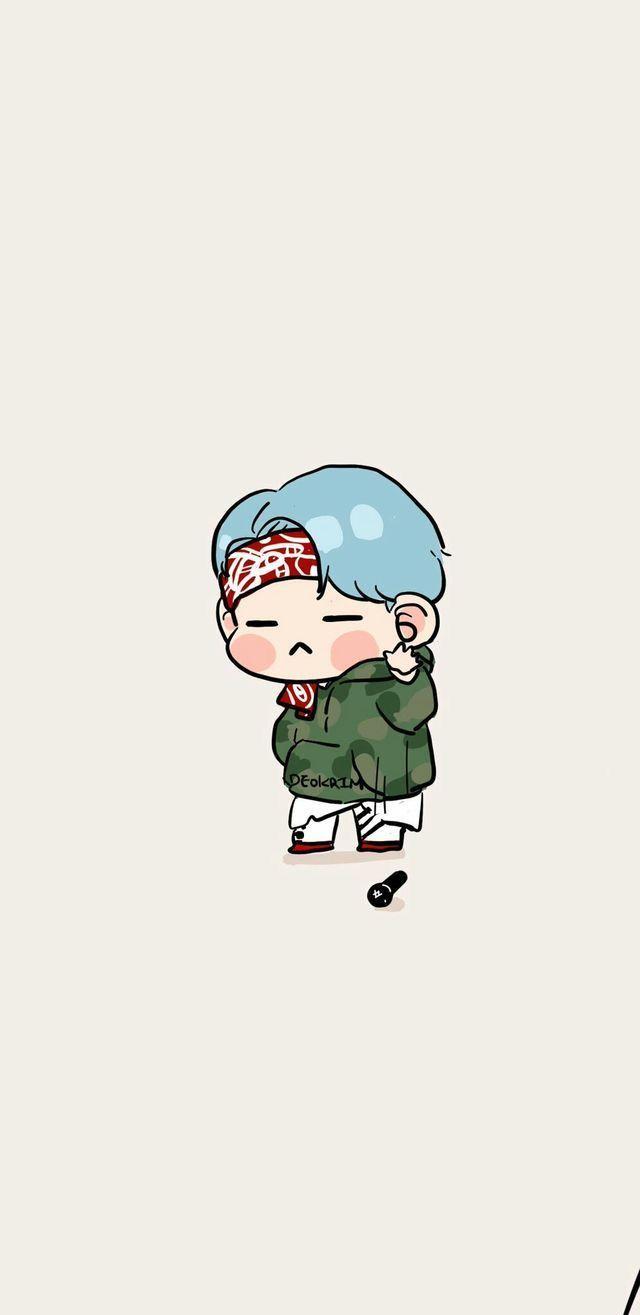 640x1315 Suga Bts Anime Cute Wallpaper