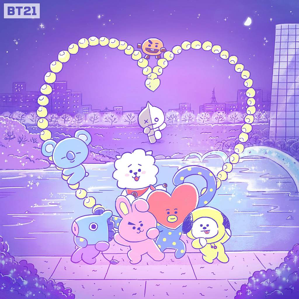 1024x1024 BT21 Christmas Wallpaper
