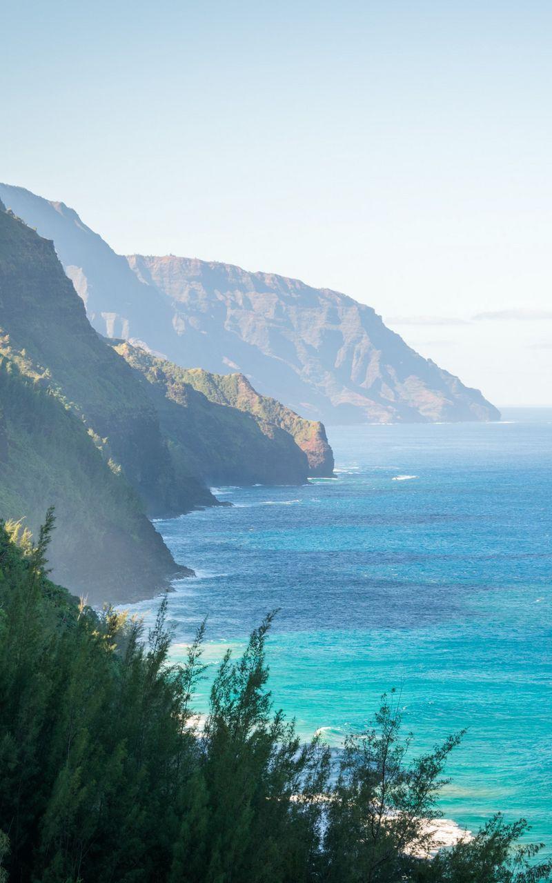 800x1280 Download Wallpaper 800x1280 Hawaii, Mountains, Ocean Samsung Galaxy Note Gt N Meizu Mx2 HD Background