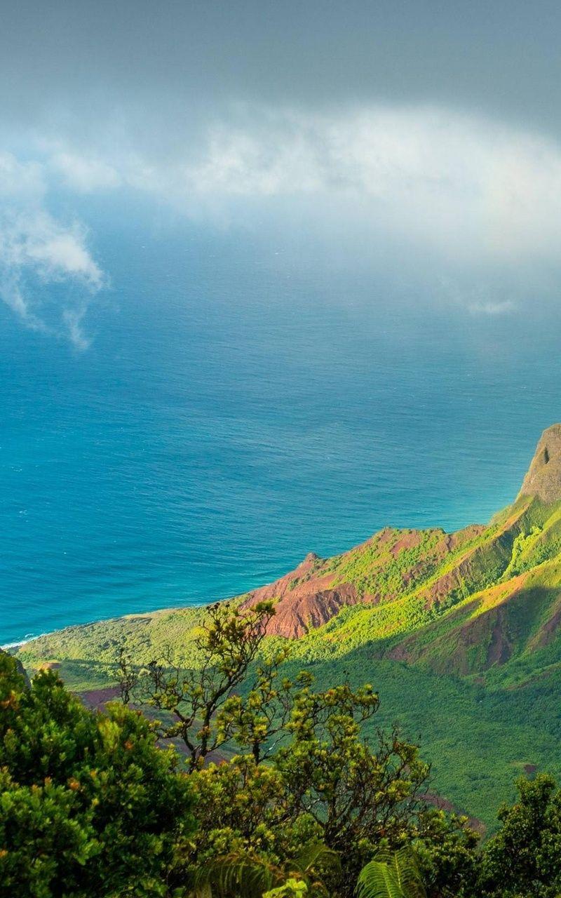 800x1280 Hawaii Kauai Pacific Ocean Clouds Mountains 4k Nexus Samsung Galaxy Tab Note Android Tablets HD 4k Wallpaper, Image, Background, Photo and Picture