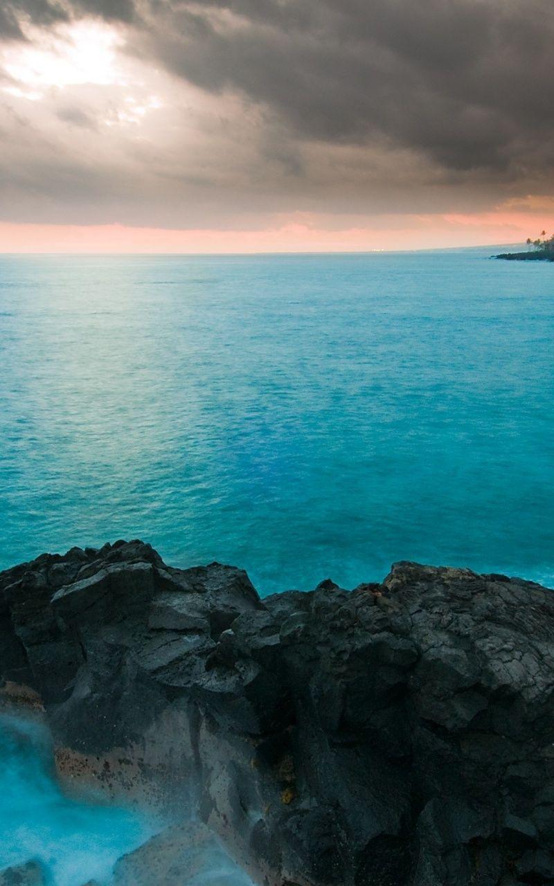 800x1280 Ocean Rocks Wharf Hawaii Nexus 7 wallpaper