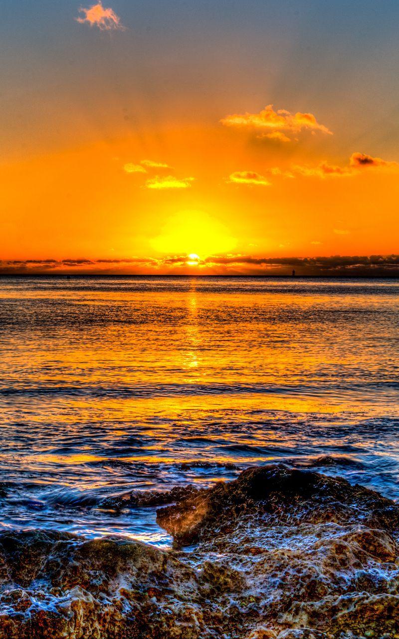 800x1280 Download Wallpaper 800x1280 Sunset, Horizon, Sea, Surf, Hawaii, Ocean Samsung Galaxy Note Gt N Meizu Mx2 HD Background