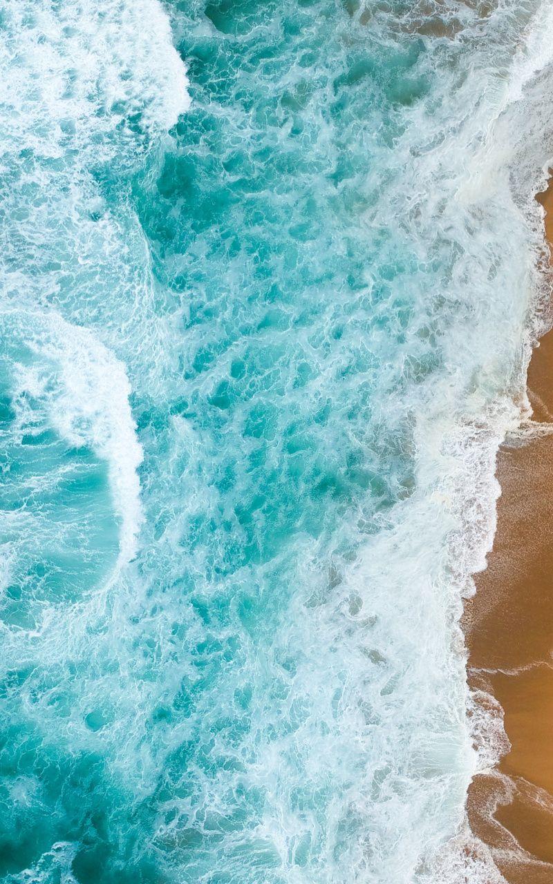 800x1280 Download White Bluish Sea Waves, Aerial View Wallpaper, 800x Samsung Galaxy Note GT N Meizu MX 2