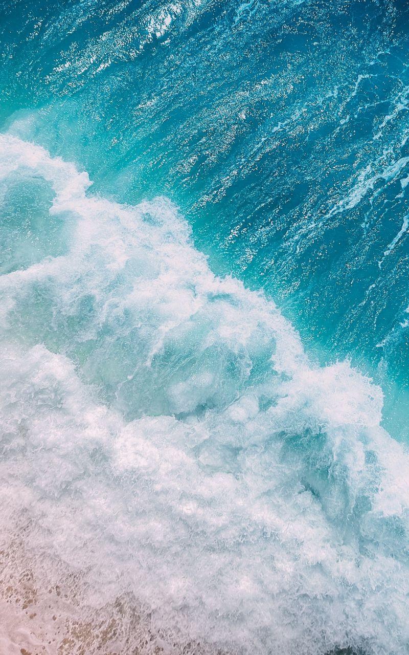 800x1280 Download 800x1280 Wallpaper Ocean, Blue Waves, Aerial View, Samsung Galaxy Note Gt N Meizu Mx 800x1280 HD Image Background