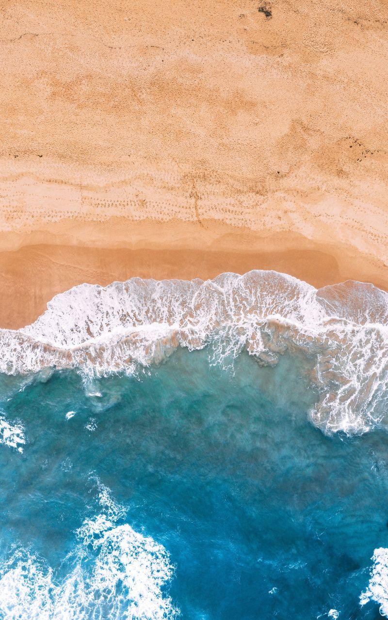 800x1280 Download Blue, Sea Waves, Beach, Aerial View Wallpaper, 800x Samsung Galaxy Note GT N Meizu MX 2