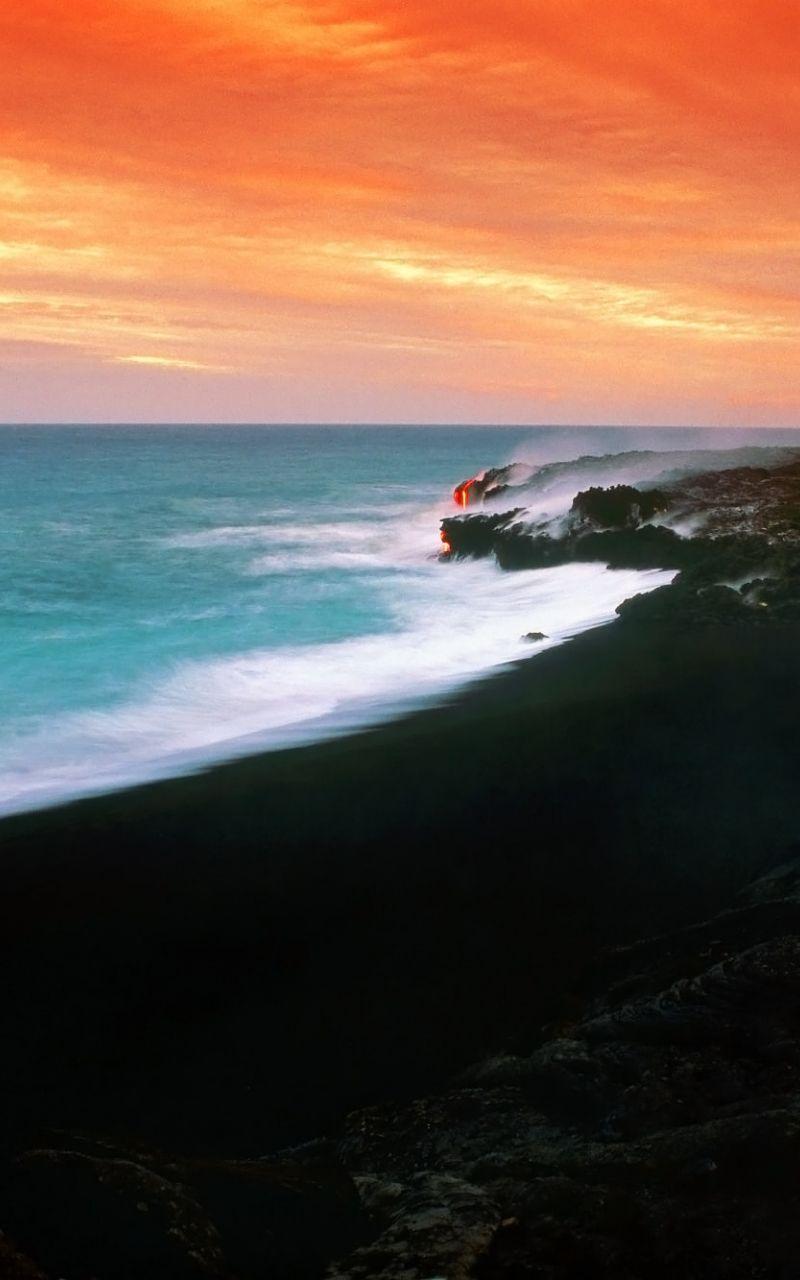 800x1280 Free download Sunset over a lava fields in Hawaii wallpaper Beach Wallpaper [2000x1333] for your Desktop, Mobile & Tablet. Explore Hawaii Sunset Picture Wallpaper. Maui Hawaii Desktop Wallpaper, Sunset