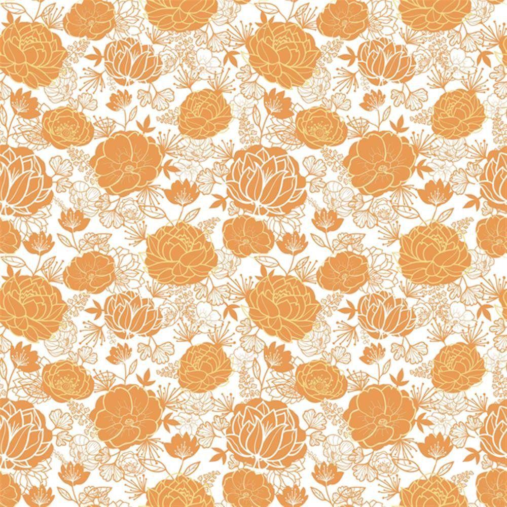 Private Walls Wallpaper Floral Grey Orange White 375343