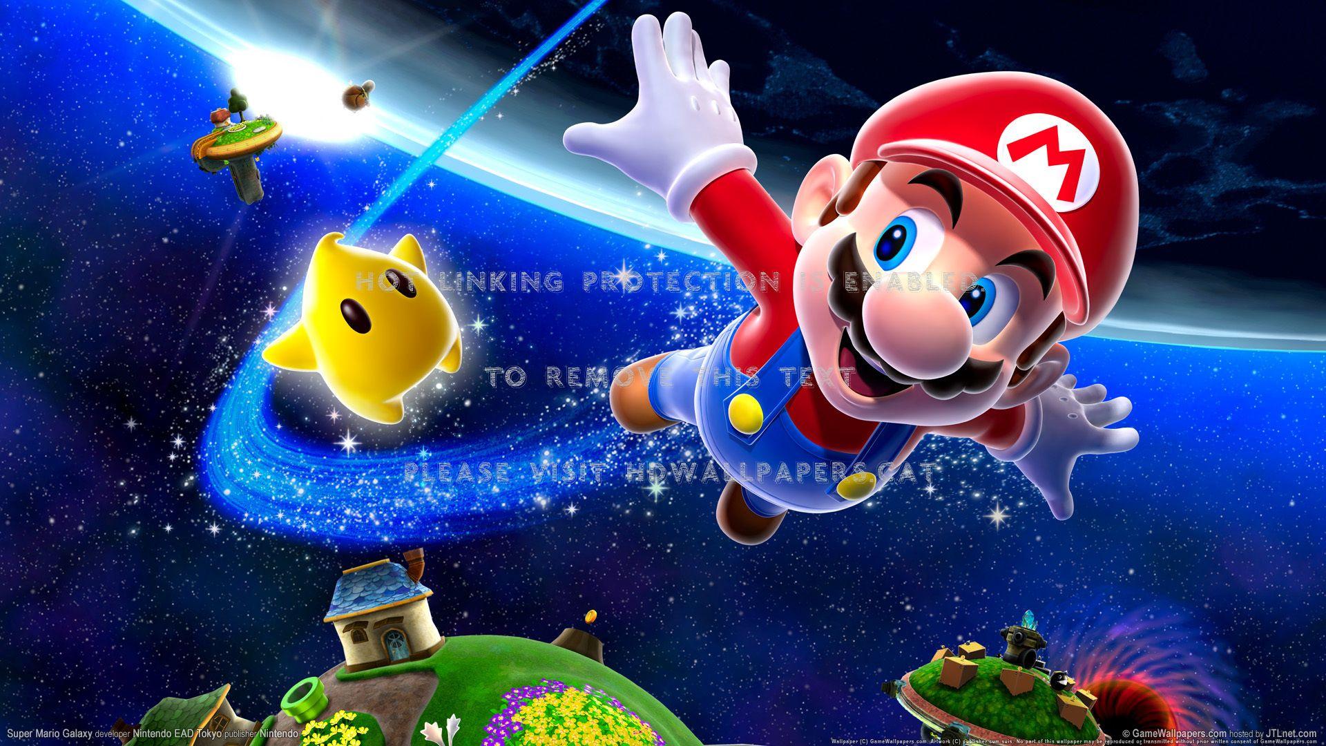 1920x1080 super mario galaxy wallpaper 3D abstract cg