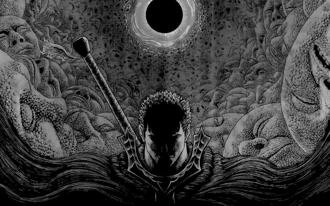 1280x800 Download Black and white, Berserk, anime boy, warrior wallpaper, 1280x Full HD, HDTV, FHD, 1080p, Widescreen
