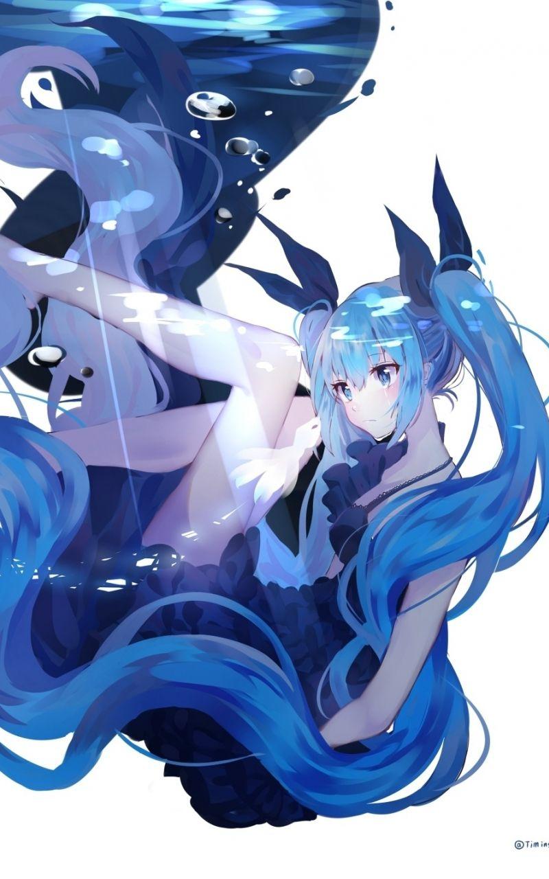 800x1280 Download 800x1280 Wallpaper Minimal, Anime Girl, Underwater, Hatsune Miku, Jump, Samsung Galaxy Note Gt N Meizu Mx 800x1280 HD Image Background