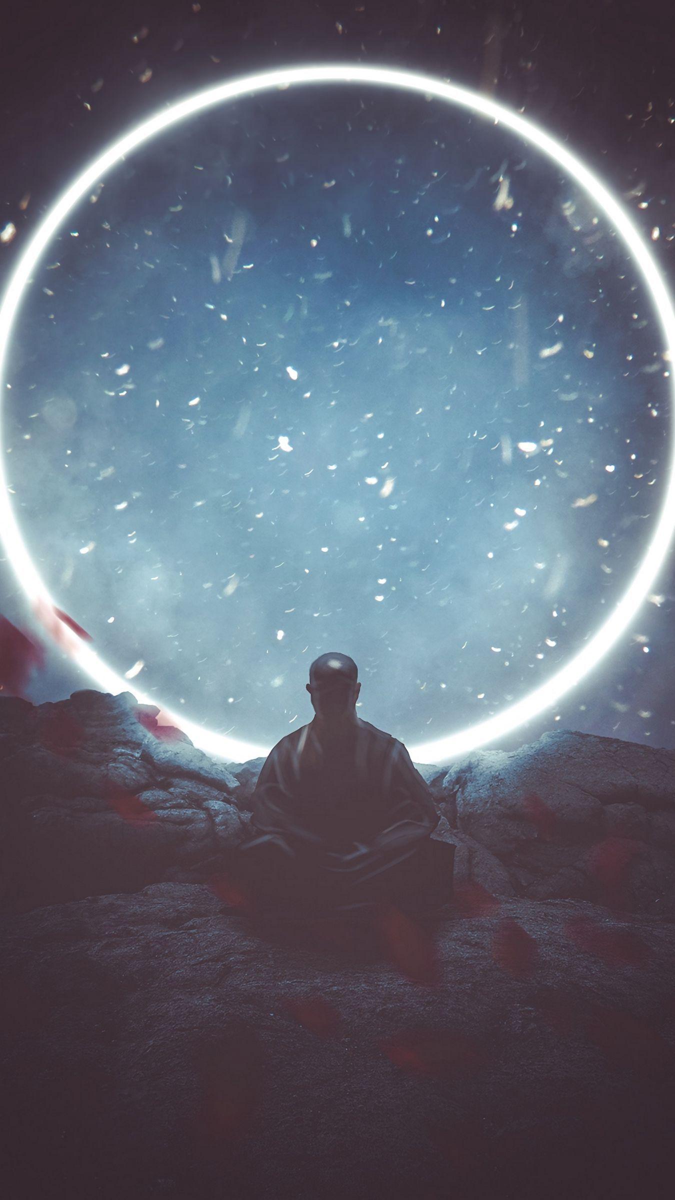1350x2400 Download wallpaper 1350x2400 buddha, meditation, buddhism, circle, glow iphone 8+/7+/6s+/for parallax HD background