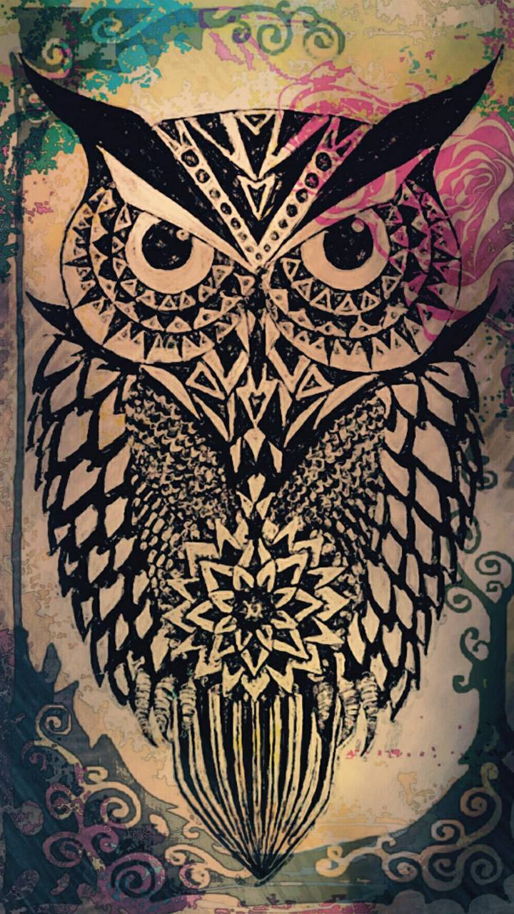 720x1280 Tribal Abstract Owl wallpaper