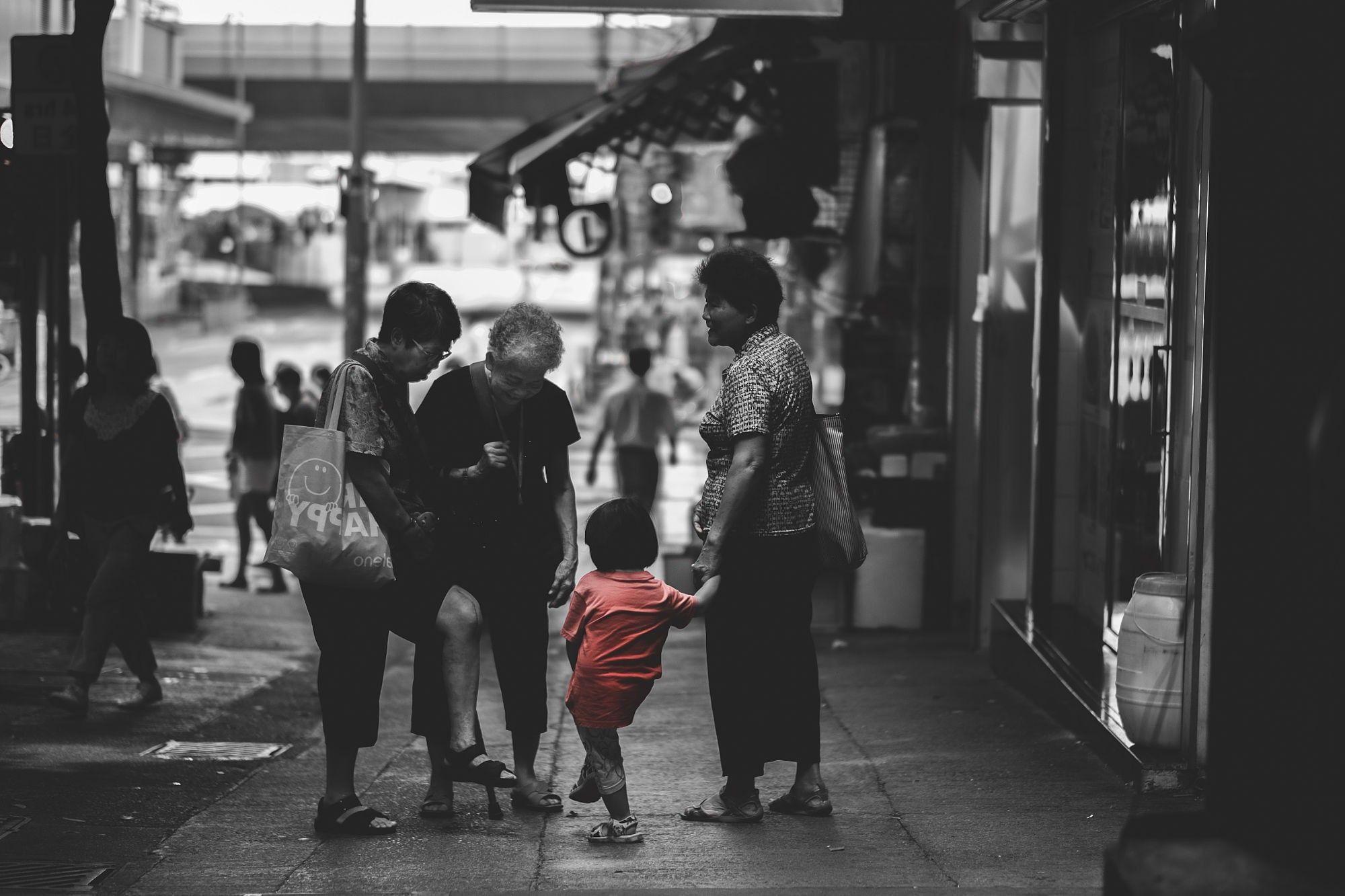 2000x1333 old People, Children, City, Selective Coloring, Urban, Hong Kong Wallpaper HD / Desktop and Mobile Background