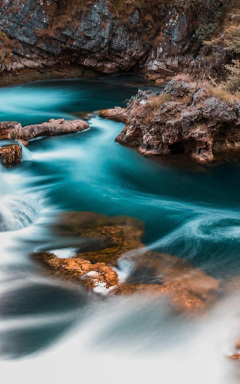 800x1280 Water current, river, flow, nature, 800x1280 wallpaper. Photography, Waterfall photo, Scenic photography