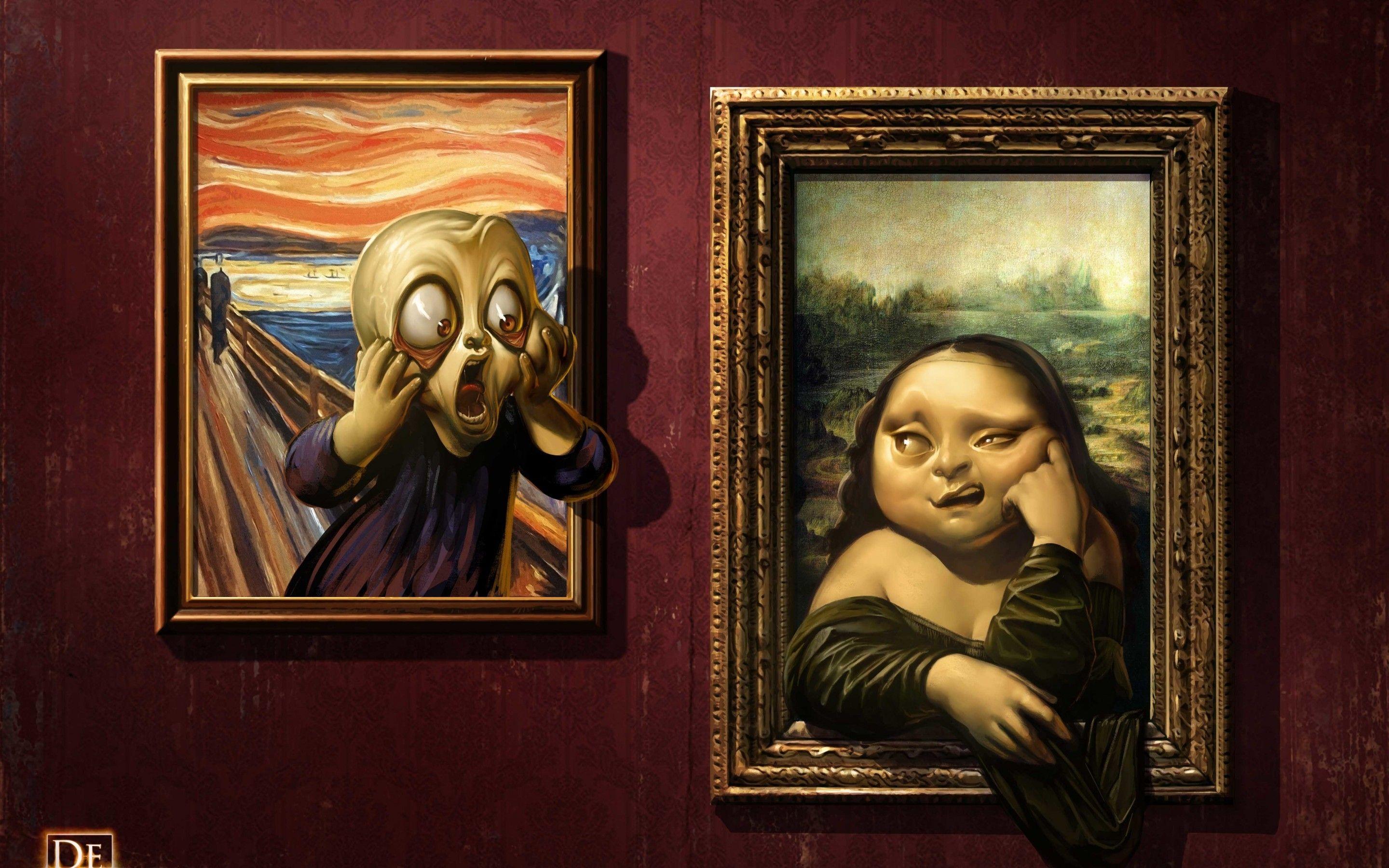 2880x1800 Parodies of Famous Paintings HD Wallpaper