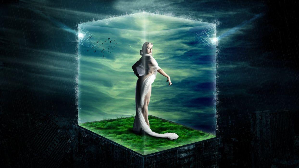 1244x700 CUBE 3D art virtual wallpaperx1080