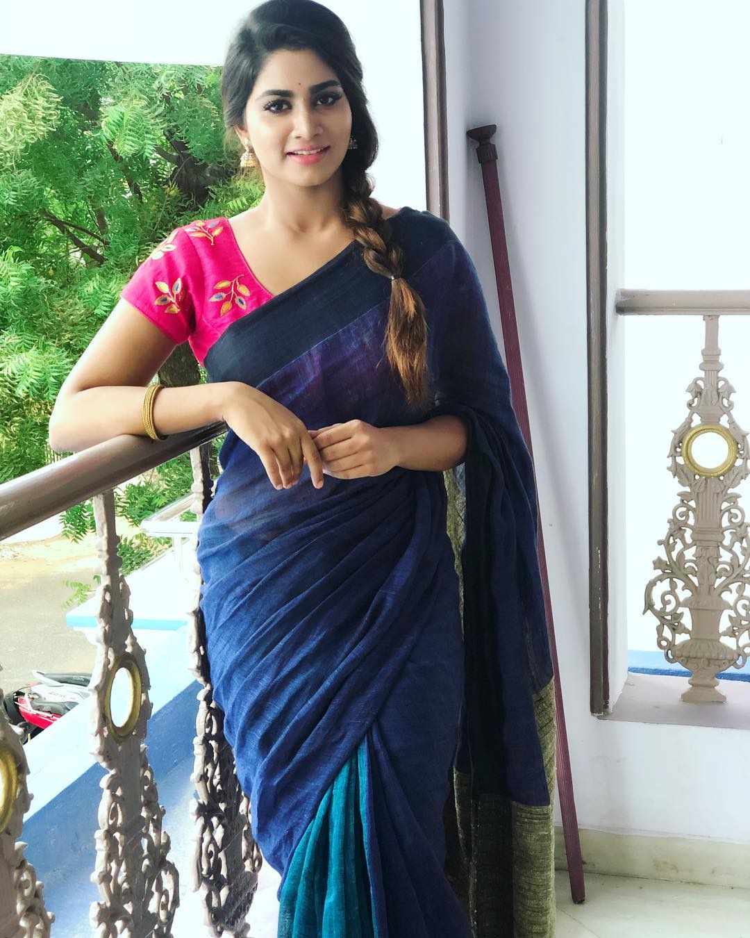 1080x1350 Serial Actress Shivani Narayanan Beautiful In Blue Saree Stills. Latest Indian Hollywood Movies Updates, Branding Online and Actress Gallery