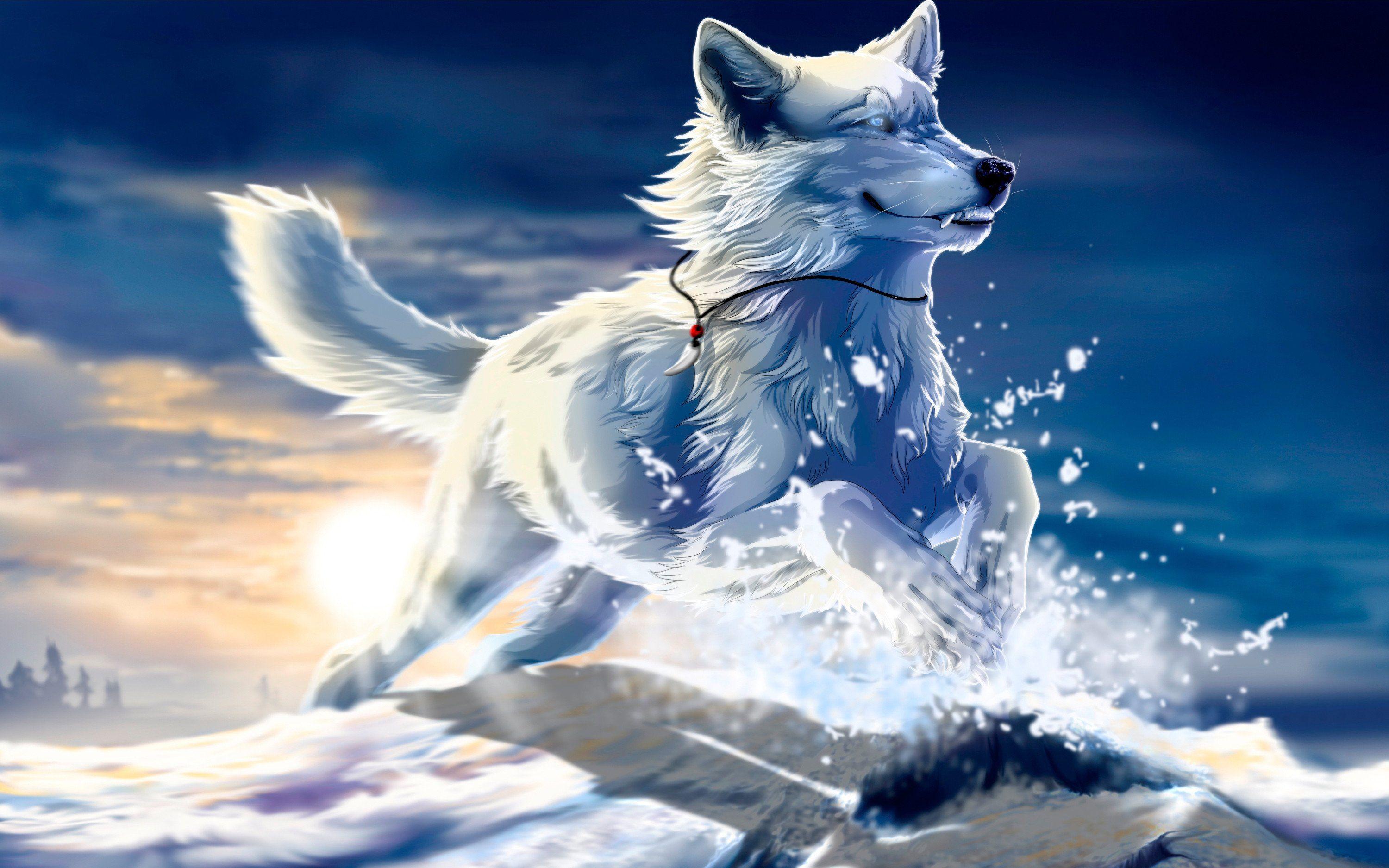 3000x1875 Mystical Ice Wolf Wallpaper