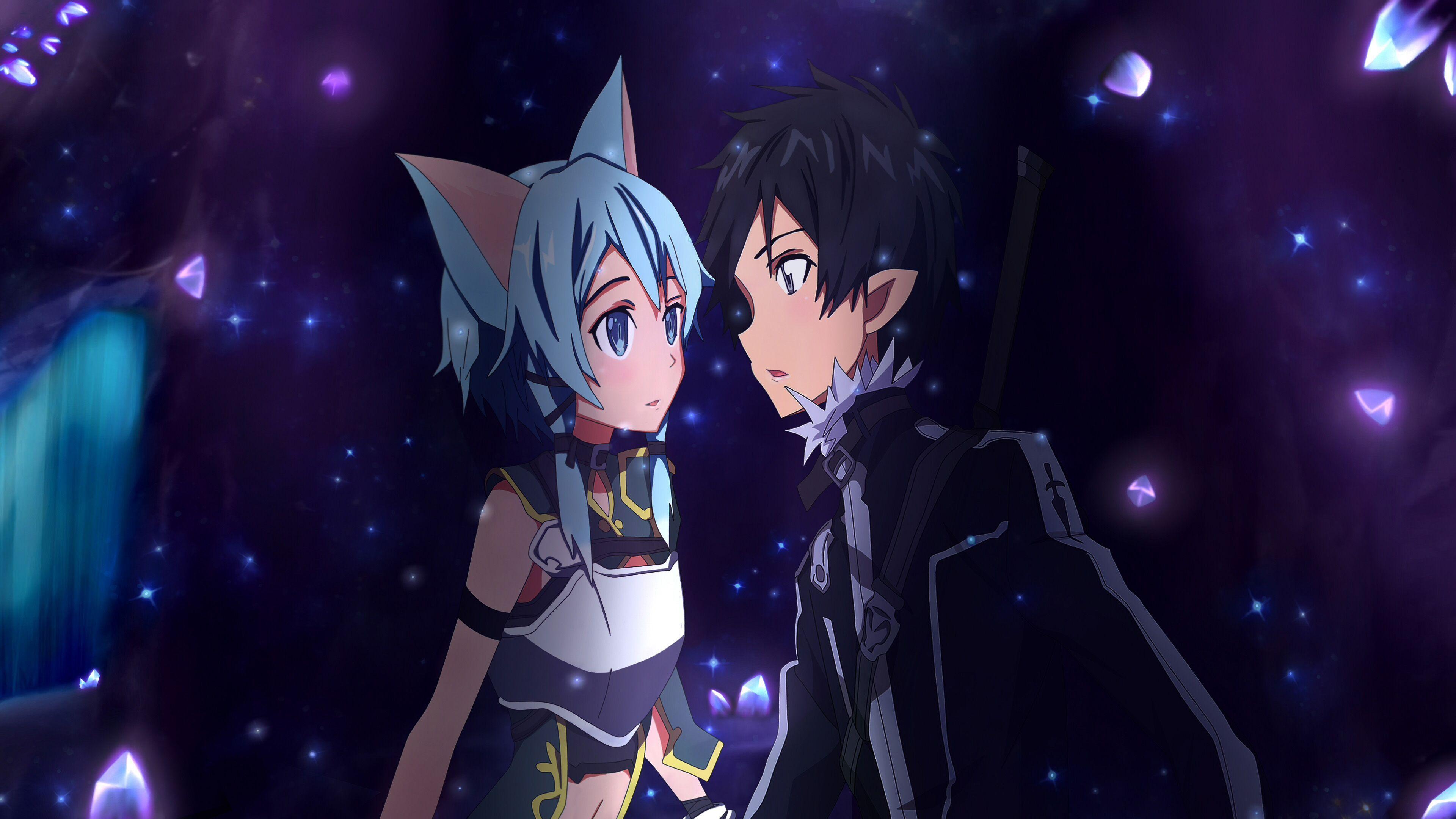 3840x2160 Kirito and Sinon Couple Cave. Sword art, Sword art online, Sword art online wallpaper