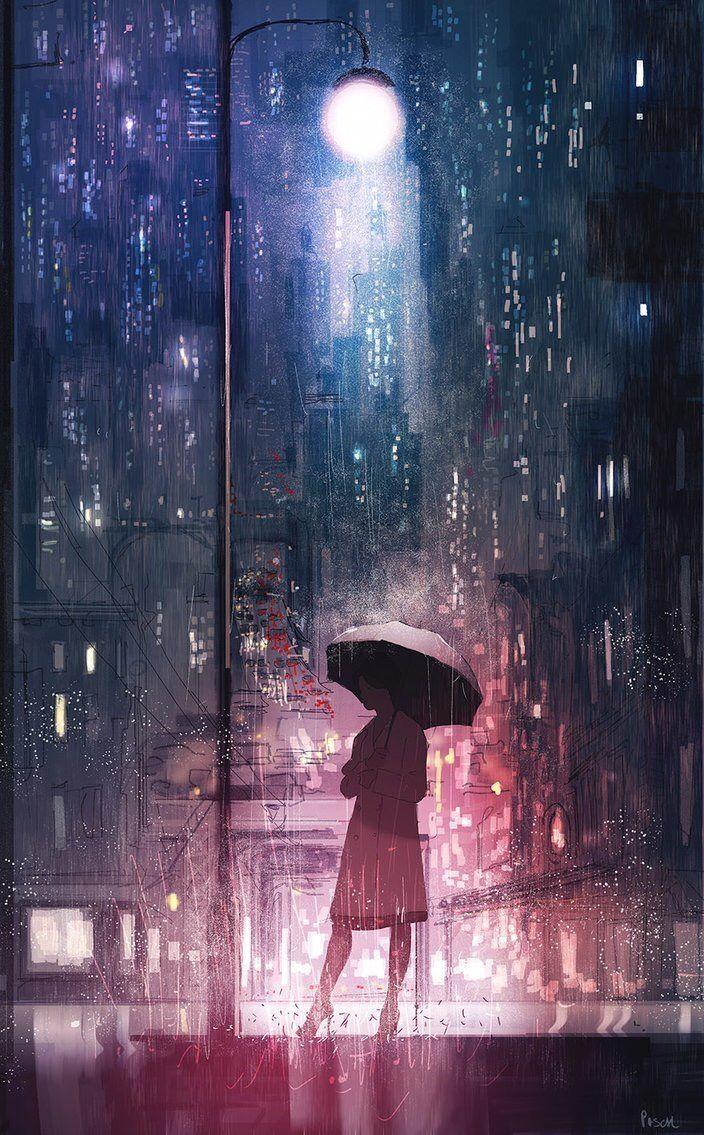 Anime Rainy Day girl rain HD phone wallpaper  Peakpx