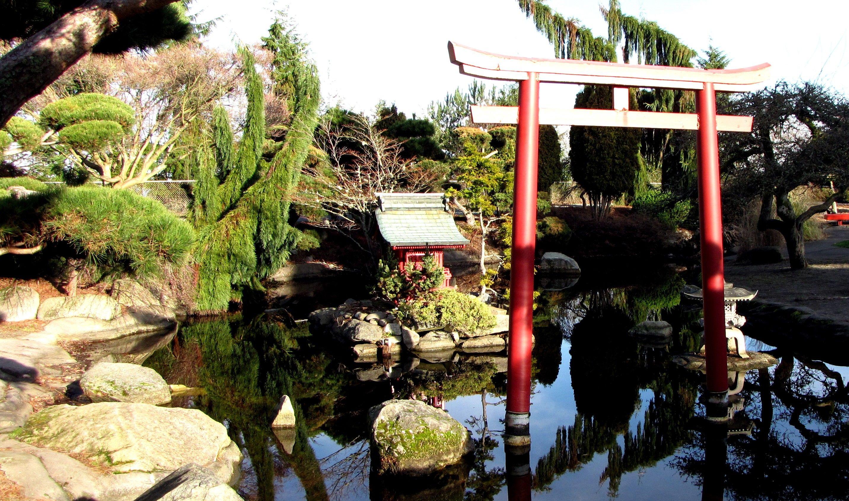 2863x1689 Misc: Japanese Garden Shinto Shrine Nature Torii Wallpaper Picture
