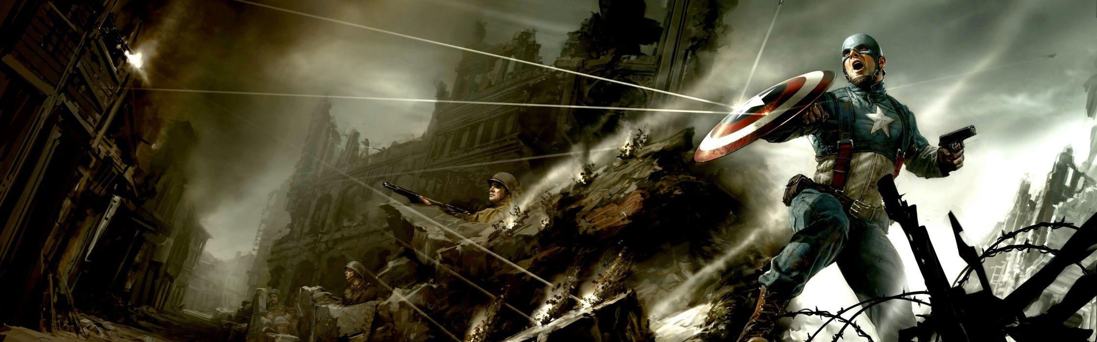 2240x700 Movies comics Captain America concept art Marvel Comics Steve Rogers Captain America: The First Avenger wallpaperx1200